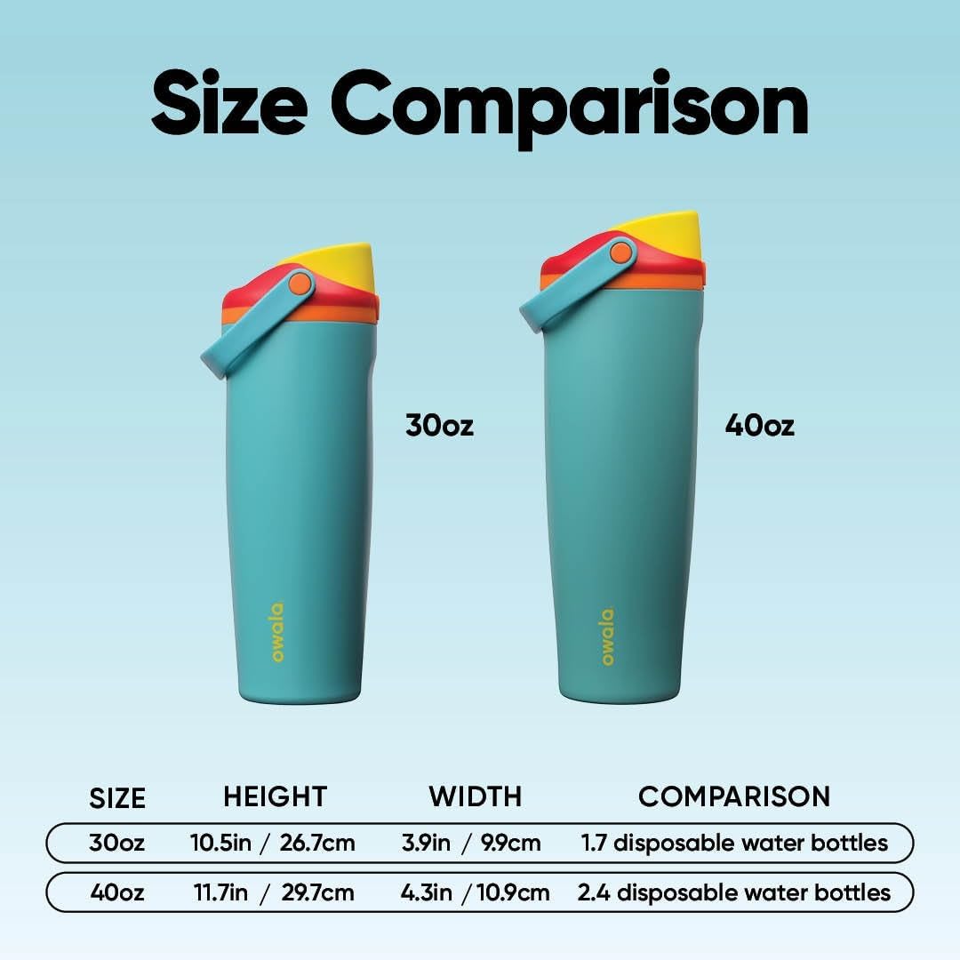 Owala FreeSip 30oz Insulated Stainless Steel Water Bottle - Two-Way Spout & Built-In Straw, BPA Free