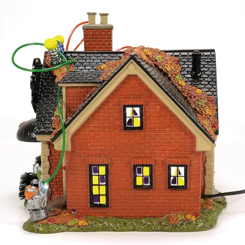 Mad Scientist's Place Illuminated Halloween Village Building, 7.76 Inch