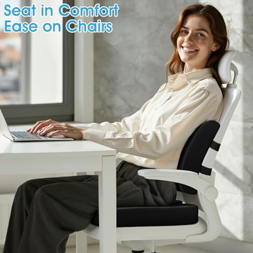 Ergonomic Memory Foam Seat Cushion & Lumbar Support Pillow