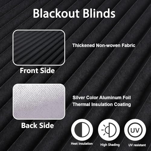 Cordless No Drill Stick On Window Shades - Cut to Size Pleated Blinds
