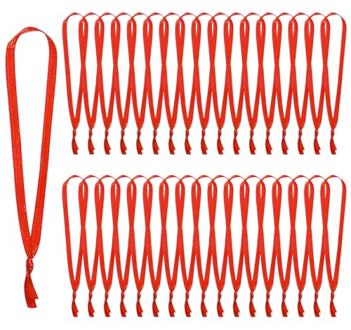 PENTA ANGEL Red Satin Ribbon Loops for Christmas Ornaments - 100 Pack