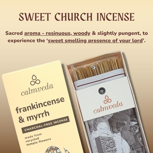 Frankincense & Myrrh Incense Sticks (80 Pack) - Charcoal-Free & Handmade