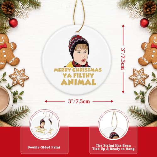 Cheroloven Home Alone Christmas Ornaments Set - 6 Ceramic Holiday Tree Decorations, Funny Gift for Fans