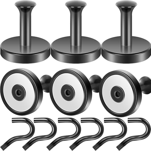 Extra Heavy Duty Magnetic Hooks 170 lbs - Black Cruise Hooks (6-Pack)