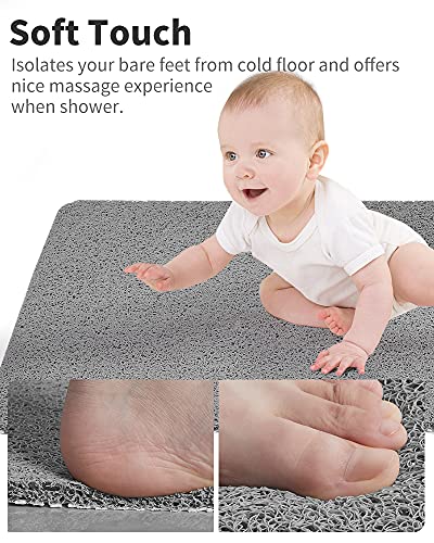 Non-Slip Shower Mat for Textured Surfaces - 24x24 Inch Loofah Bath Mat