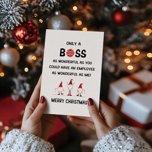 Nchigedy Boss Christmas Card from Team Group - #1 Holiday Greeting Card for Bosses and Staff