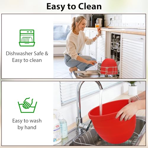3-Piece Foldable Silicone Mixing Bowl Liners for 5QT Tilt-Head Stand Mixers