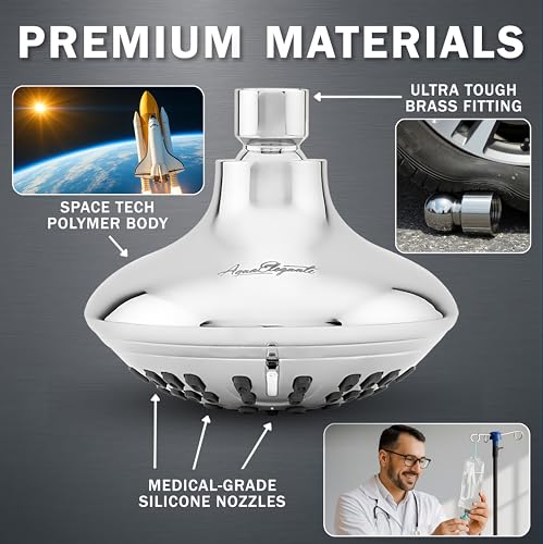 6-Function High-Pressure Shower Head, Adjustable Wall-Mount Showerhead