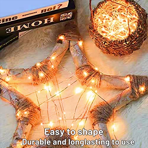 Yisiten 6 Pack 13ft 40LED Battery-Operated Fairy Lights with Timer, Warm White, IP44 Waterproof