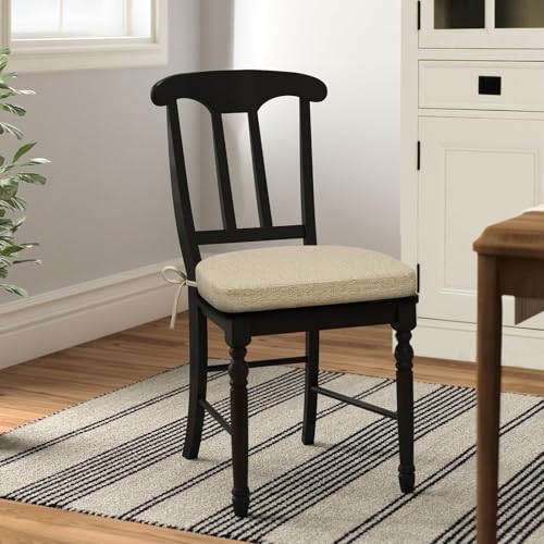 D-Shaped Dining Chair Cushion, Non-Slip Kitchen Seat Pad with Ties, 17x16.5in