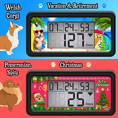 Life's Best Moments Dog Collection Countdown Clock Timer with Backlight - 9999 Days Digital Event Timer
