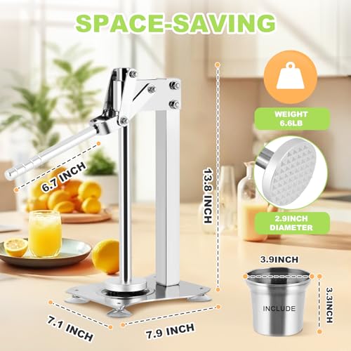 Heavy Duty Stainless Steel Lemon Squeezer & Muddler with Cup - Commercial Grade