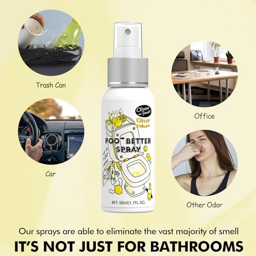 Toilet Odor Eliminator Spray, Travel-Size Bathroom Freshener Set (5 Pack)