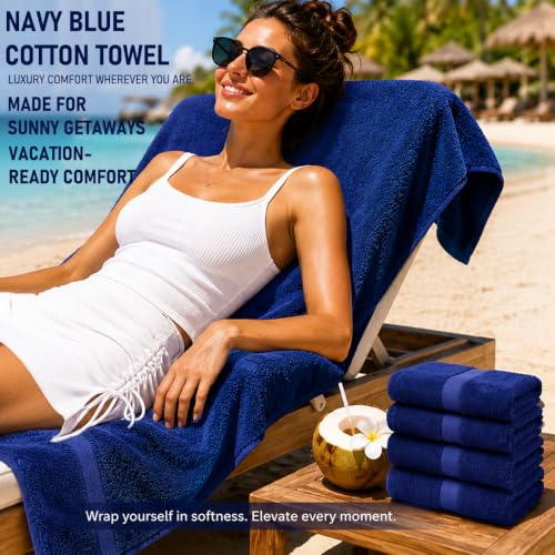 Soft Absorbent Cotton Blend Bath Towel Set - 18 or 12-Piece Set, 450 GSM