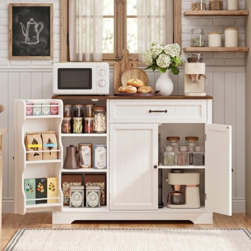 Kitchen Coffee Bar Cabinet - Sideboard Buffet with Drawers & Shelves