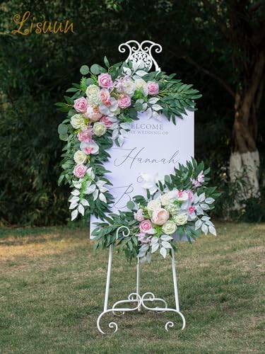 Artificial Wedding Arch Flower Swags with Chiffon Runner, 3-Piece Set