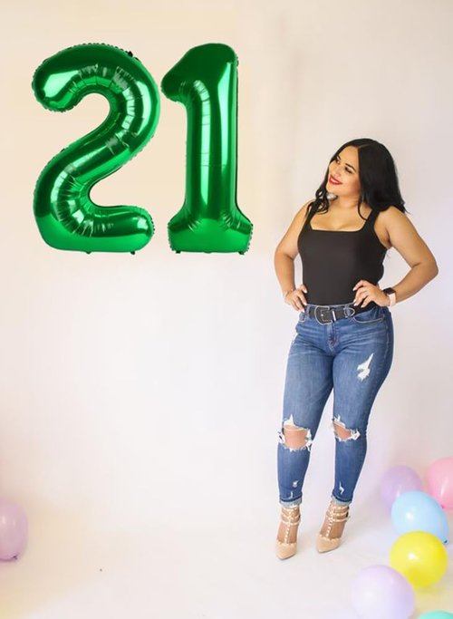 40 Inch Dark Green Number 21 Balloons by [Brand Name] - Perfect Birthday & Graduation Party Decor