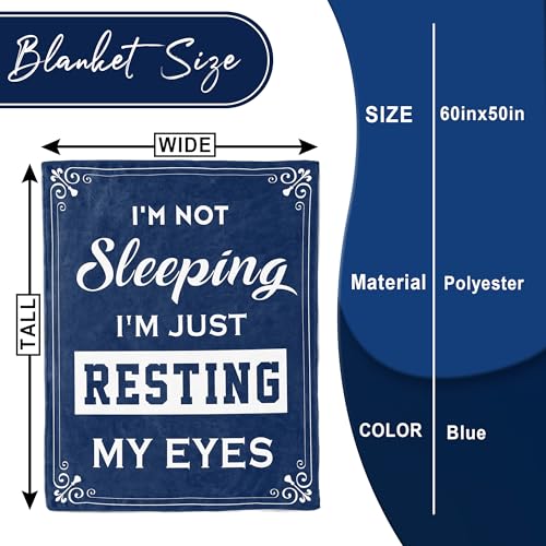 Navy Blue 50x60in Kituzol Funny Dad Gift Nap Blanket for Men - Birthday Gift