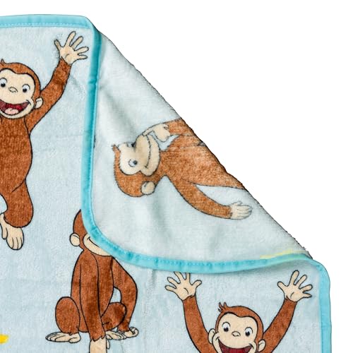 Curious George Fleece Throw Blanket 45x60 - Soft Cozy Blue Plush Blanket