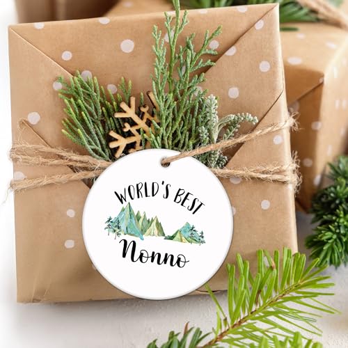 Beliran Nonno Ceramic Christmas Ornament - Grandpa Gifts for Tree, Birthday, Thanksgiving, Xmas, from Grandkids