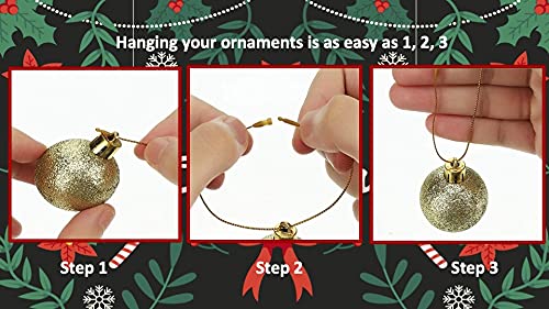 100 Pack Silver Precut String Hangers with Snap Fasteners for Ornaments
