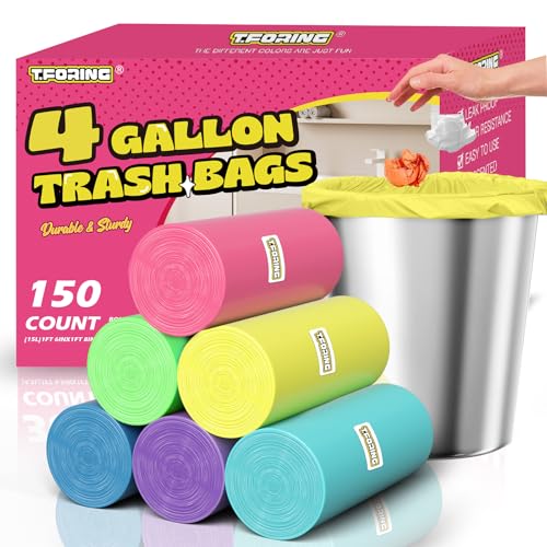 4 Gallon Small Trash Bags - Unscented Leakproof Can Liners (150 Count)