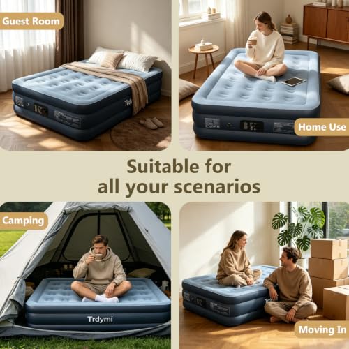 Full Size Air Mattress with Built-in Pump - 18 Inch Raised Inflatable Bed
