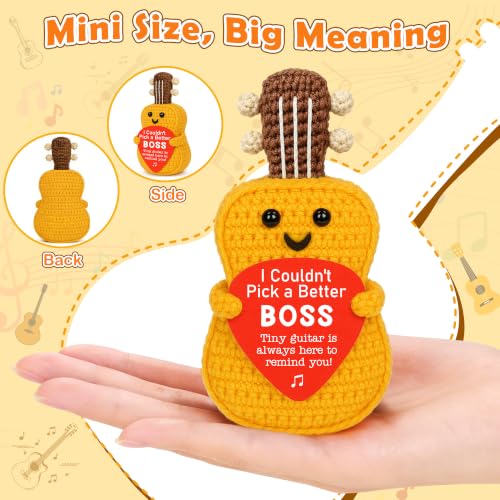Boss Gift for Men Women - Handmade Crochet Guitar Appreciation Keepsake