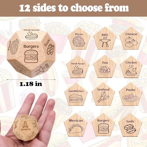 Food Dice Stocking Stuffers for Men Women - Family & Couples Game