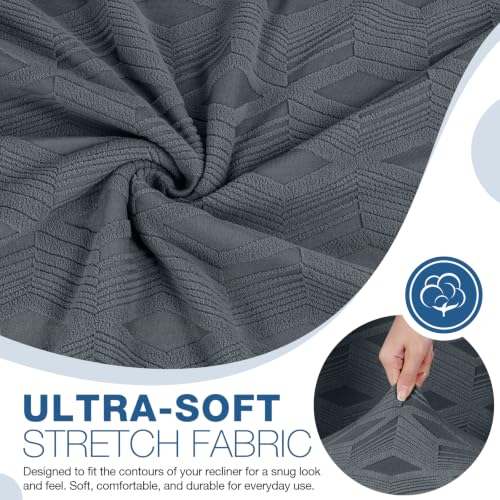 Stretch Recliner Sofa Cover for 3-Seater Couch - Dark Grey