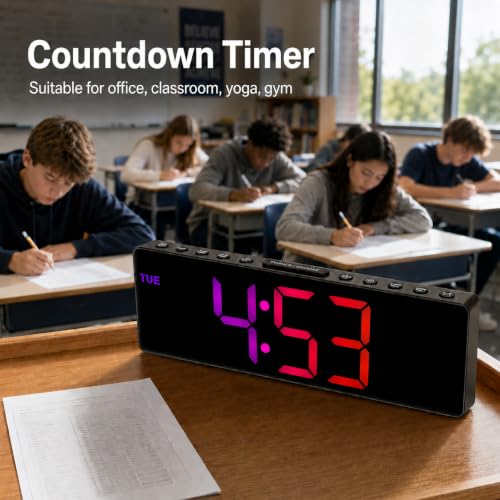 10.5-Inch Large Digital Alarm Clock with LED Display, Remote and Dual Alarm