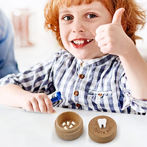 3D Carved Wooden Tooth Fairy Box - Baby Tooth Keepsake Storage Box