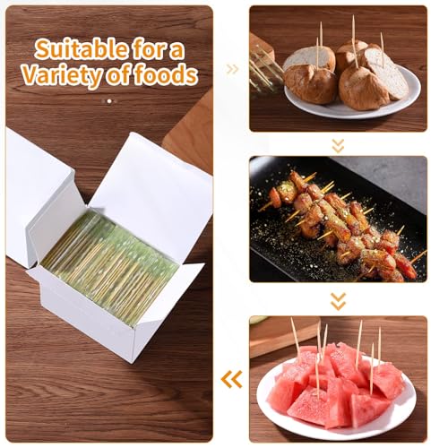 Amrankuo 2000CT Bamboo Toothpicks - Individually Wrapped, 2.5 Inch, Sanitary Cocktail & Appetizer Picks