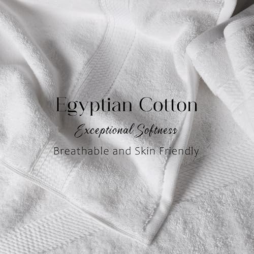 Egyptian Cotton Bath Towel Set, 2-Piece Plush & Absorbent Bathroom Towels
