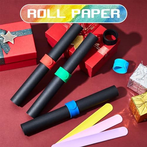 32 Pcs Wrapping Paper Roll Holder Clips Silicone Slap Bands