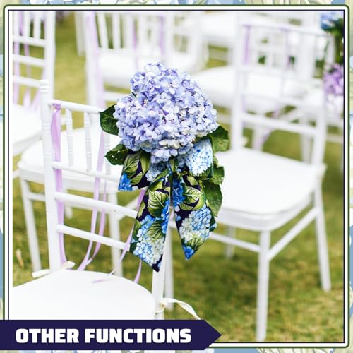 Blue Hydrangea Wreath Sash for Front Door - 4.5" x 56" Spring Decor Ribbon