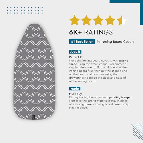Encasa XO Ironing Board Cover and Pad 54x15 Daisy Blue Thick Felt