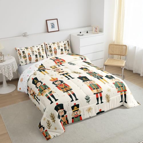 Feelyou Merry Christmas Comforter Set Twin - 68x90 Kids Bedding, Red Yellow Black