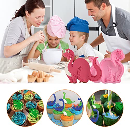 Dinosaur Silicone Fondant Molds - 6 Pack Jurassic Cake Decorating Tools