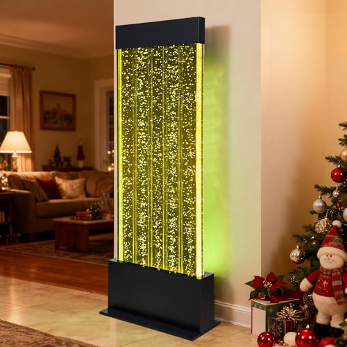 47-Inch LED Bubble Wall Floor Fountain with Remote and App Control