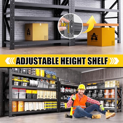 Heavy Duty 4-Tier Metal Garage Shelving Unit 79x24x73 Inch