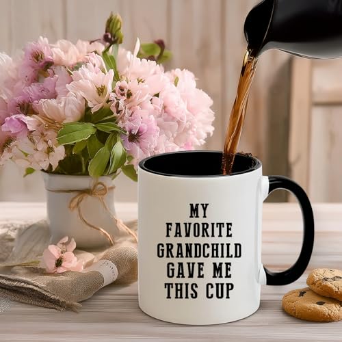 My Favorite Grandchild Gave Me This Ceramic Coffee Mug Gifts - White-Grandchild (12oz) Grandpa Grandma Cup