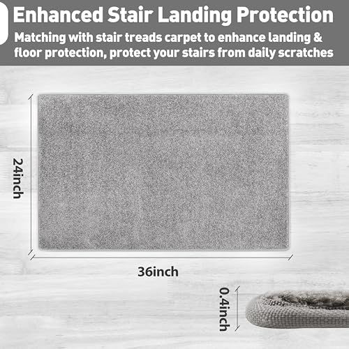2x3 Feet Non-Slip Stair Landing Area Rug, Washable Self-Adhesive Floor Mat