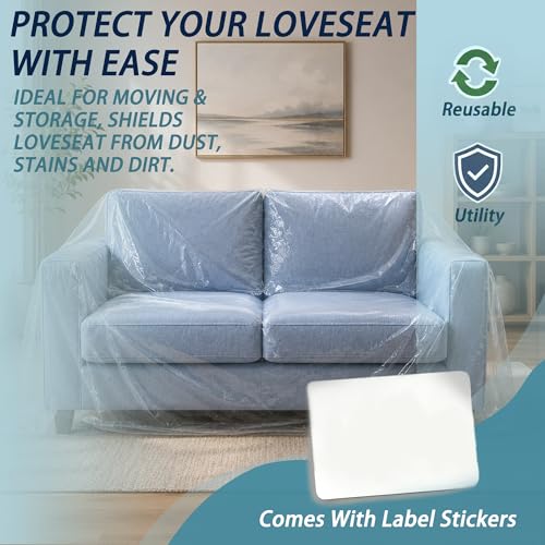Extra Large Clear Plastic Sofa Loveseat Covers for Moving