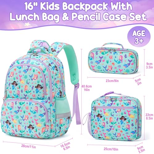 3-Piece Kids Backpack Set with Insulated Lunch Bag and Pencil Case