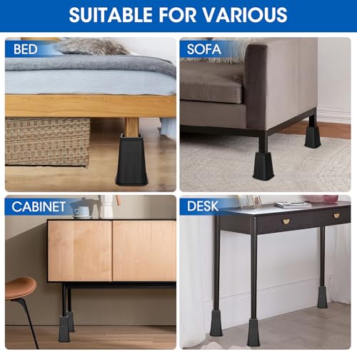 8 Inch Heavy Duty Bed Risers for Extra Storage & Stability