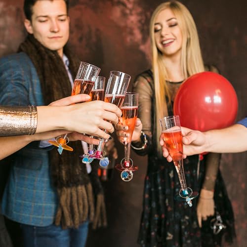 Ocean Wine Glass Charms Set - 24 PCS Stem & Champagne Glass Identifier Rings for Weddings & Parties