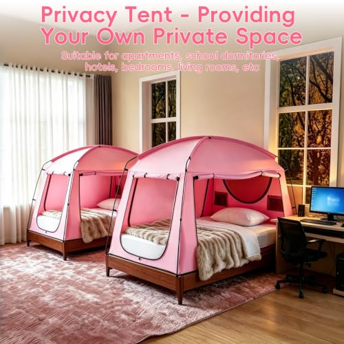 Indoor Privacy Sleep Canopy, 90% Blackout Bed Tent with Breathable Mesh