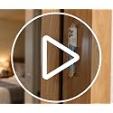 4-Inch Enamel Mezuzah Case with Scroll, Jerusalem Motif, 2-Way Install