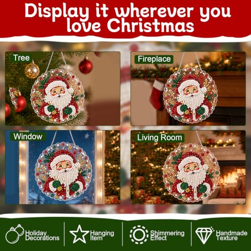 Christmas Pearl Diamond Painting Suncatcher Kit - 3D Beaded Holiday Wall Decor